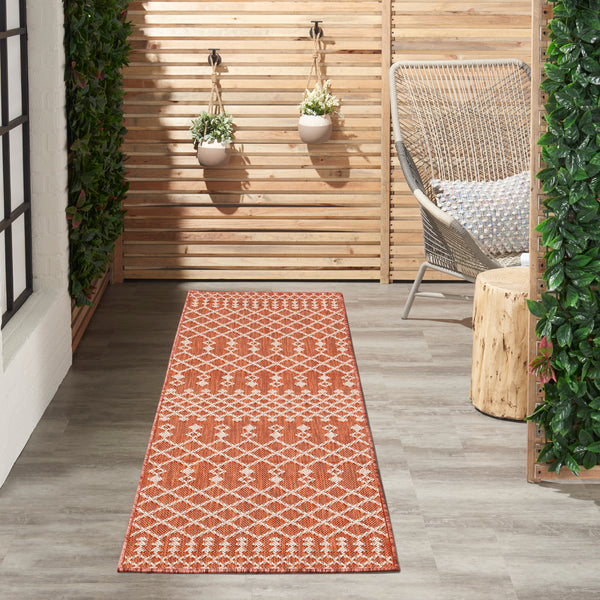nourison positano pos02 terracotta rug