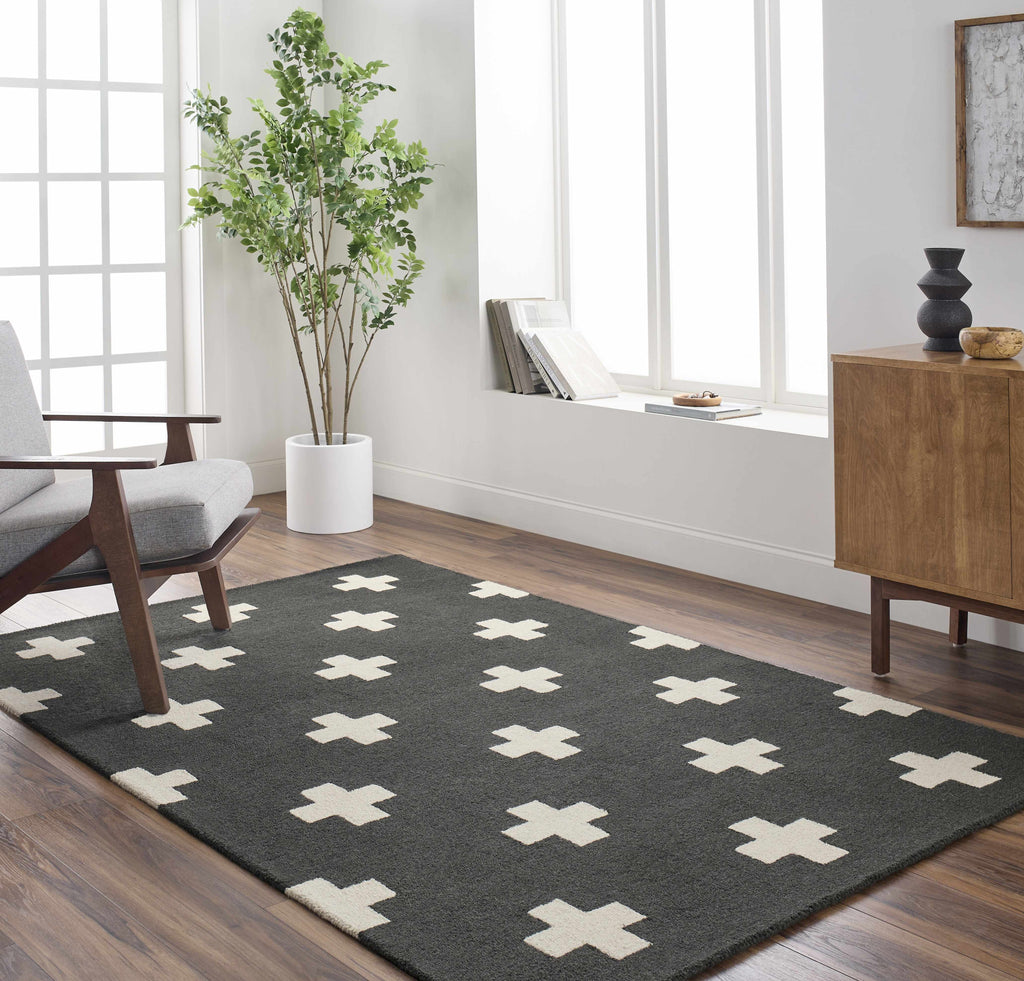 Hauteloom Shawanee SHWN Black Hand Tufted Wool Rug