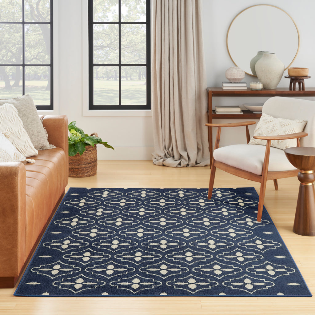 nourison nourison essentials nre04 navy ivory rug