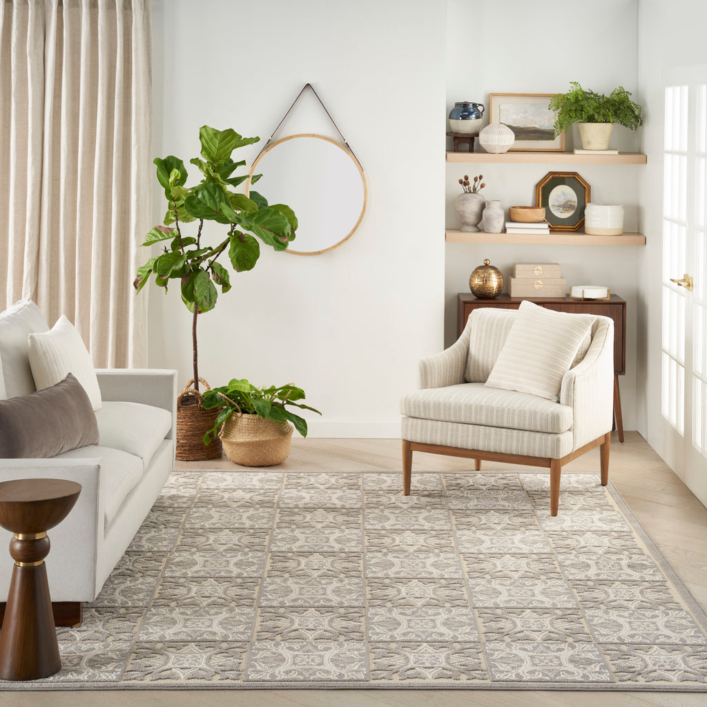nourison aloha alh34 ivory grey rug