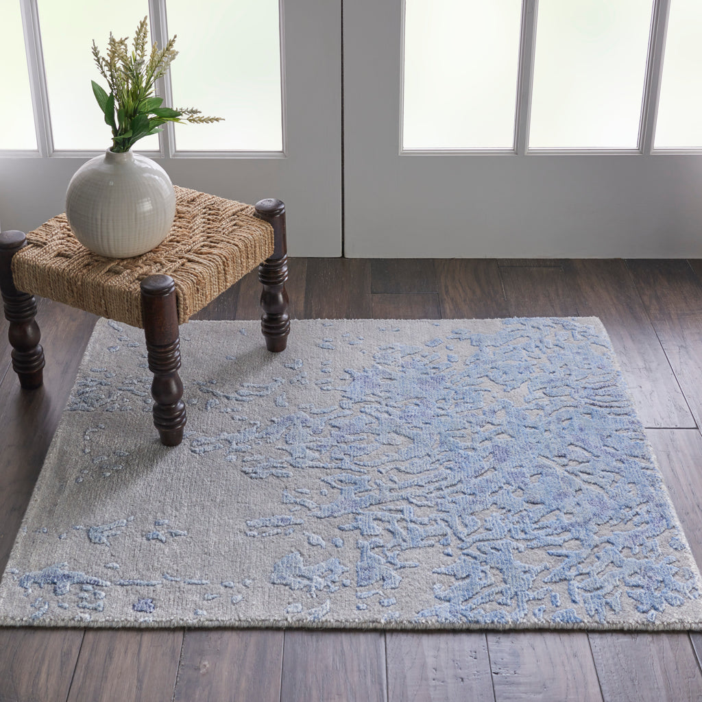 nourison silk shadows sha18 grey blue rug