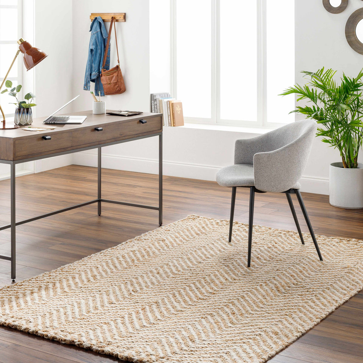 Hauteloom Aren SKEAARENJA1 Tan Woven/Flatwoven Jute Rug