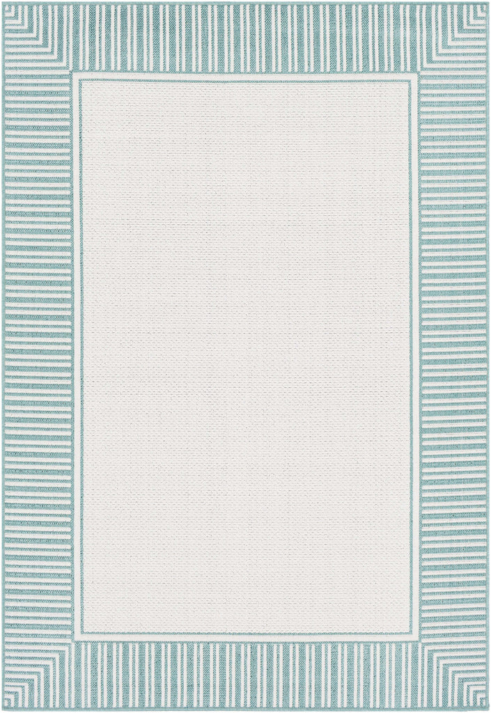 Hauteloom Skipton SKI Teal Machine Made Olefin Rug
