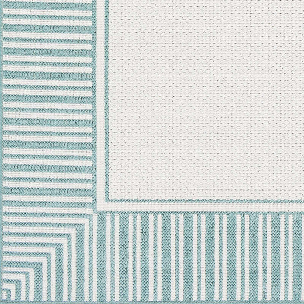 Hauteloom Skipton SKI Teal Machine Made Olefin Rug