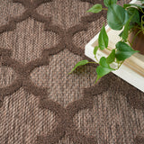 nourison easy care nes01 brown rug