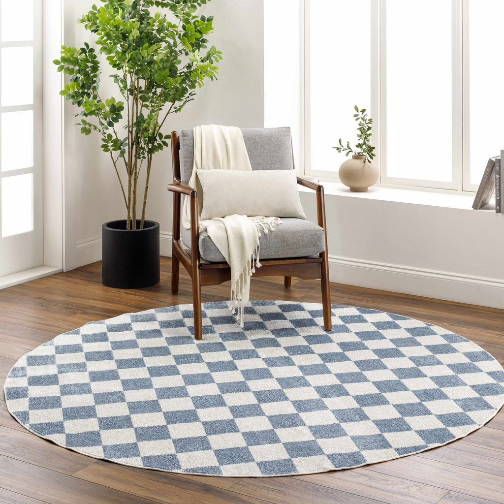 Hauteloom Brone SLLIBRONEA1 Blue Machine Made Polyester Rug