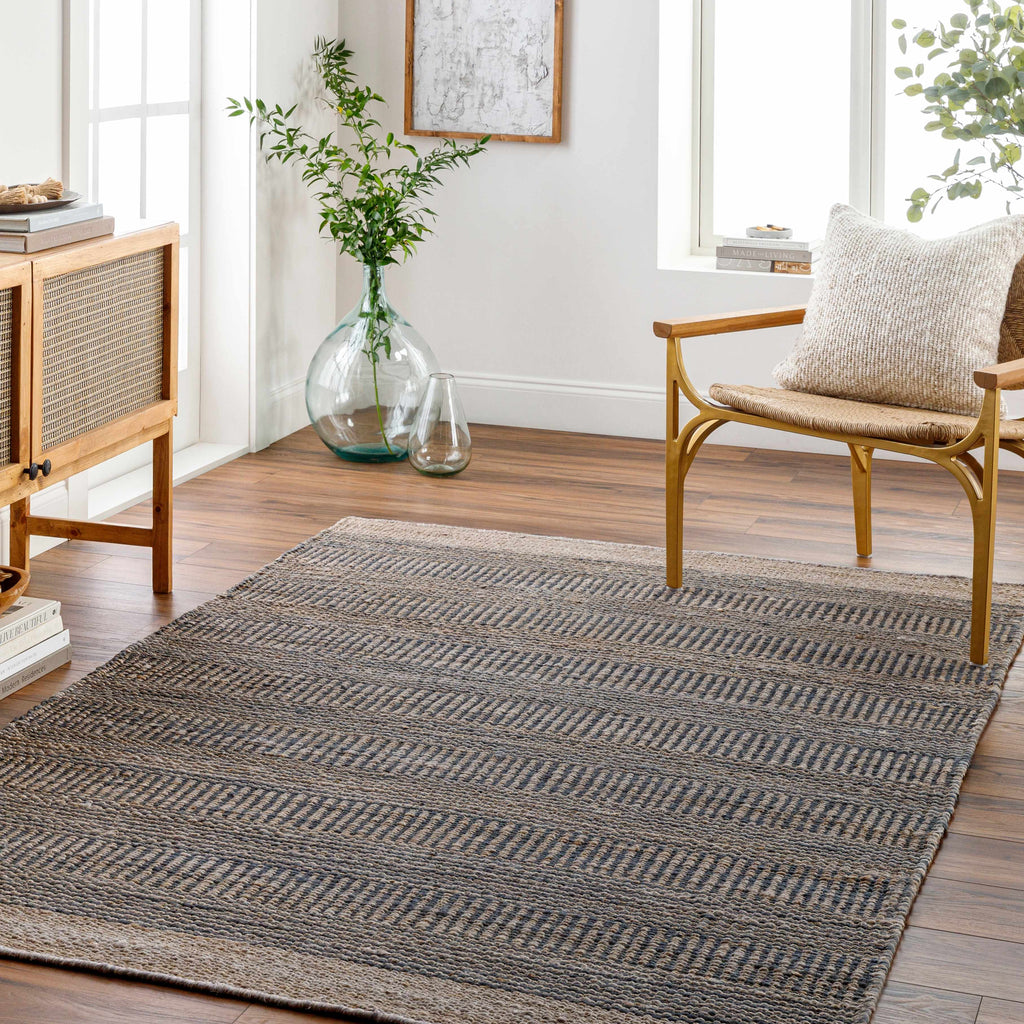 Hauteloom Elle SLMBELLEFA2 Navy Woven/Flatwoven Jute Rug