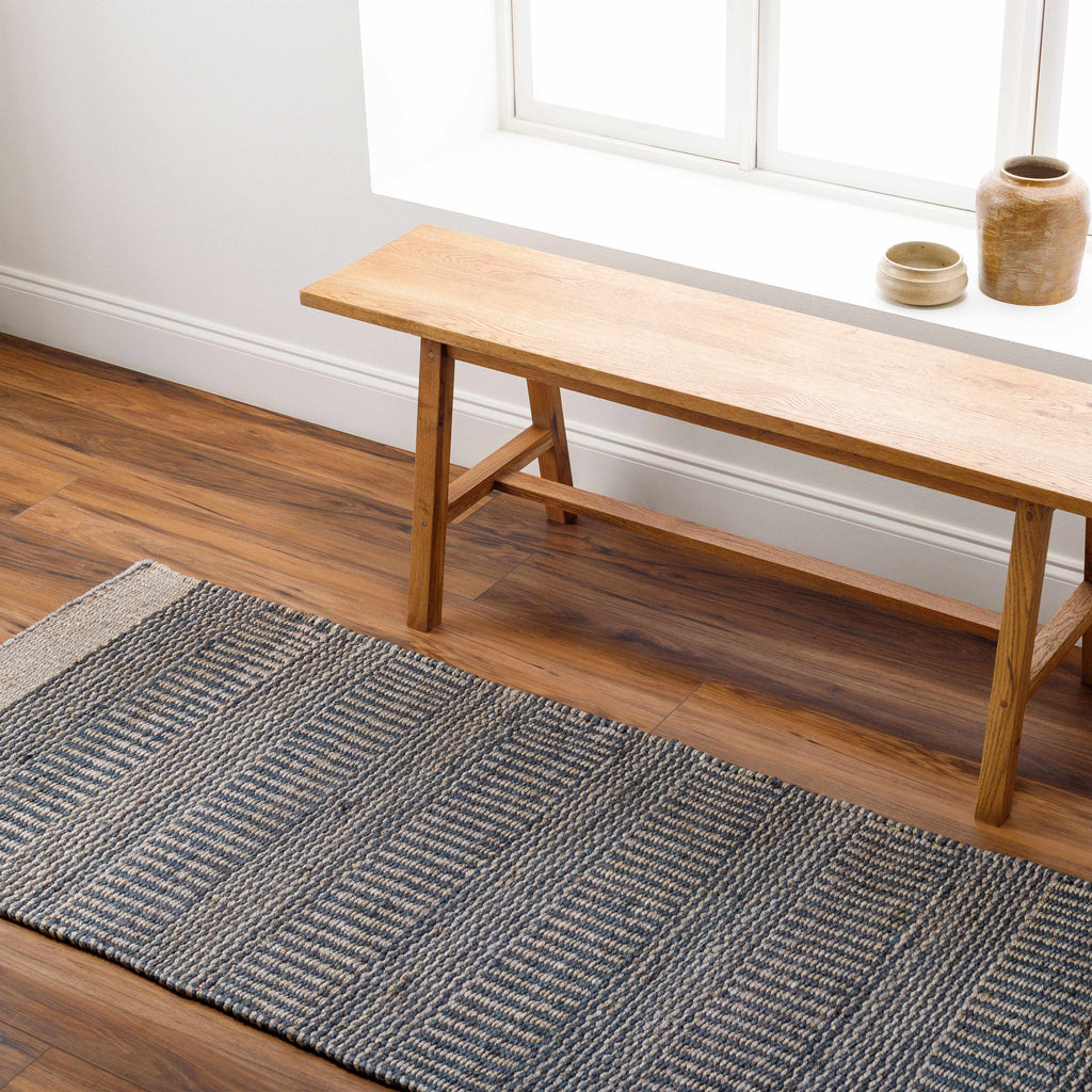 Hauteloom Elle SLMBELLEFA2 Navy Woven/Flatwoven Jute Rug