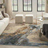 nourison silk shadows sha23 beige blue rug