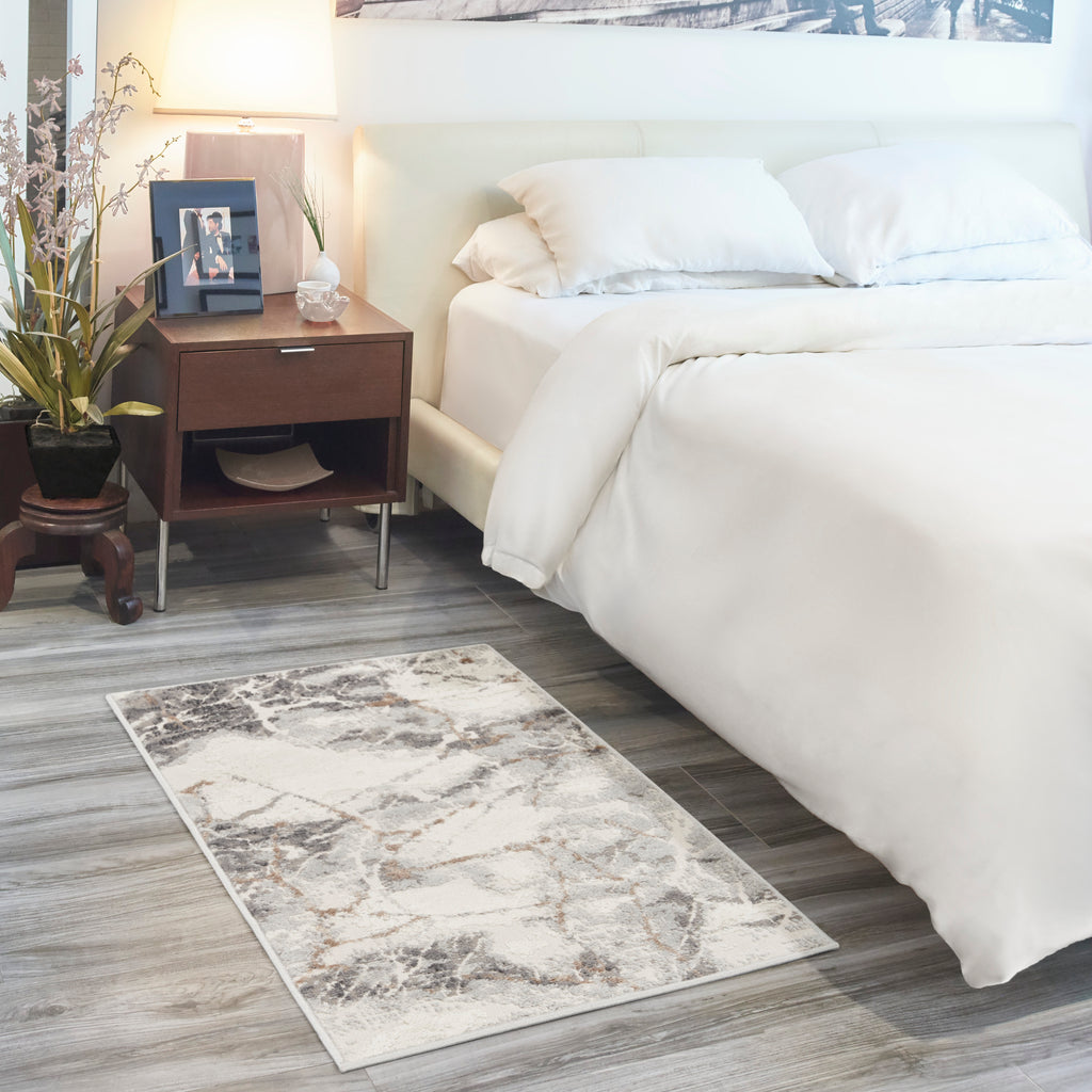 nourison elation etn13 ivory grey rug