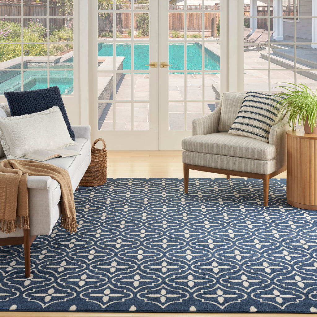 nourison nourison essentials nre04 navy ivory rug
