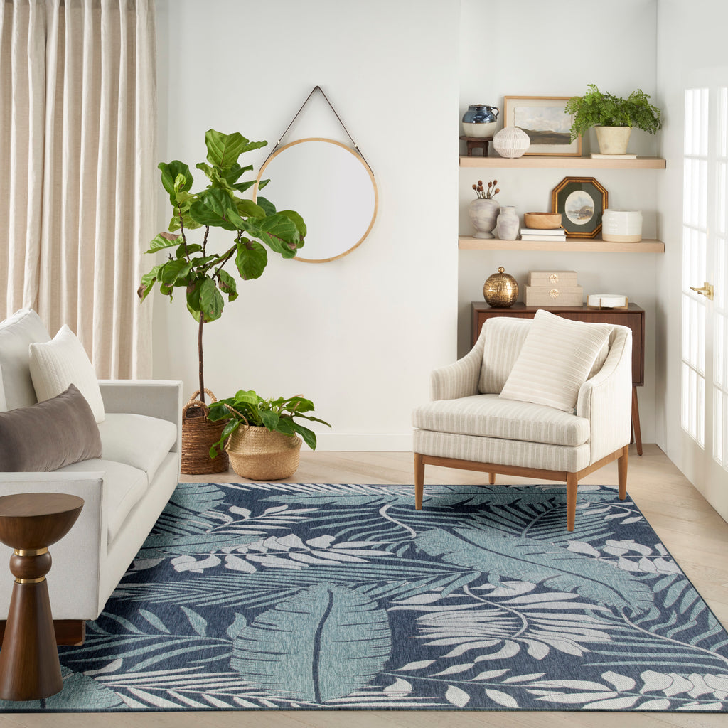 nourison garden oasis goa02 navy rug