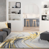 nourison prismatic prs24 grey gold rug