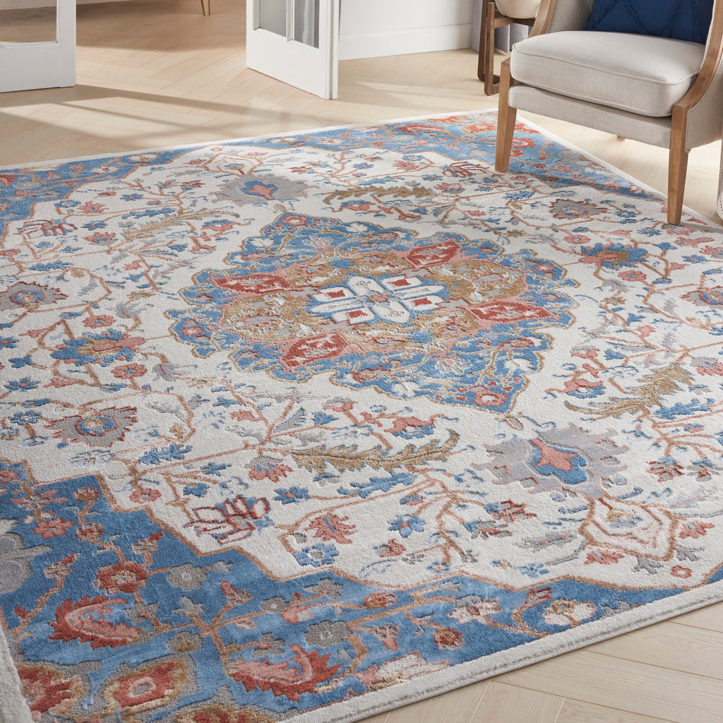 nourison elation etn09 ivory blue rug