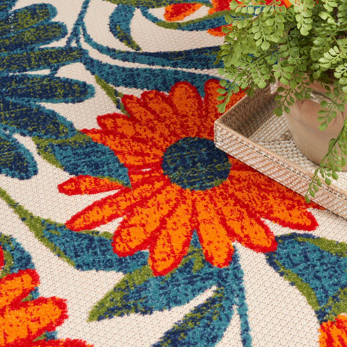 nourison aloha alh33 ivory multicolor rug
