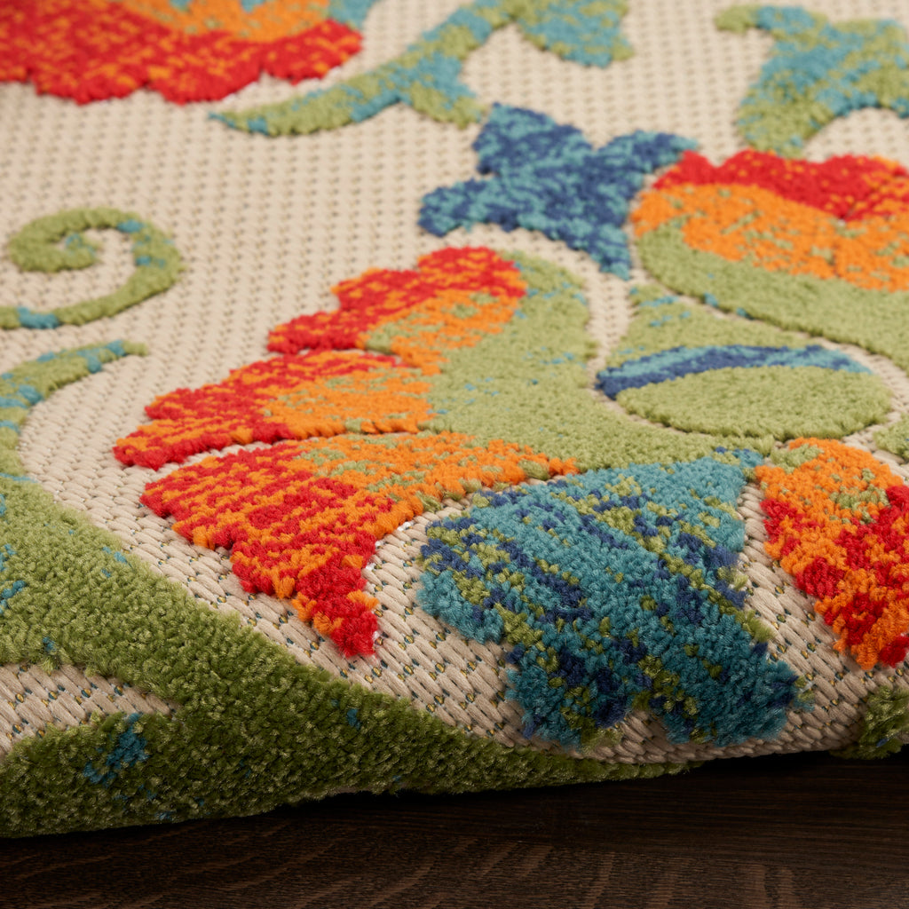 nourison aloha alh17 red multicolor rug