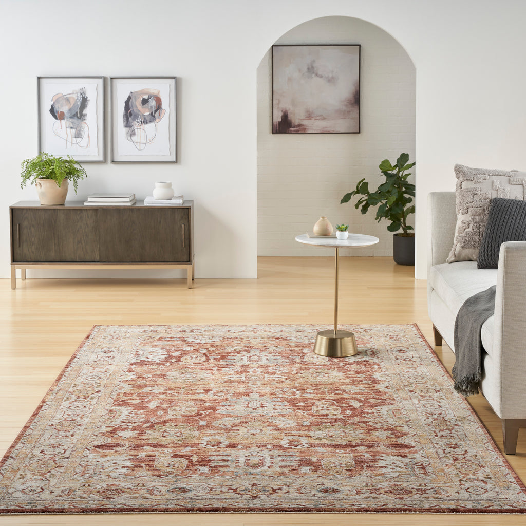 nourison sahar shr02 rust rug