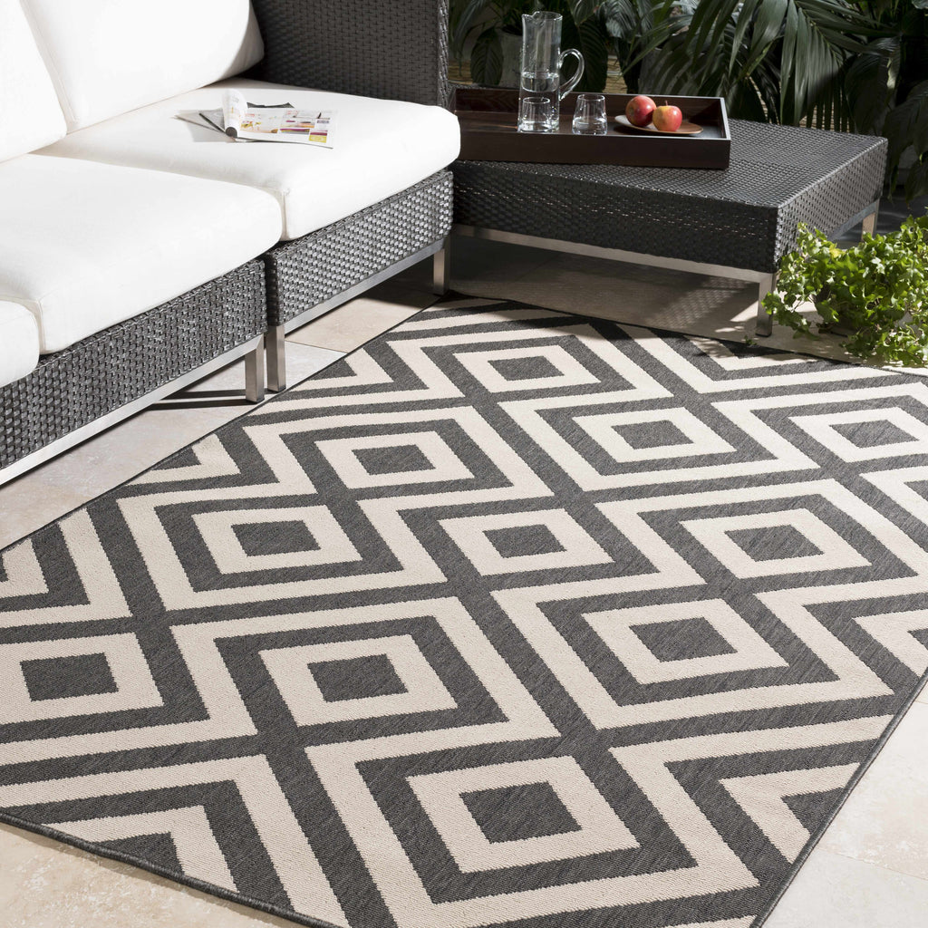 Hauteloom Spilsby SPIL Black Machine Made Olefin Rug