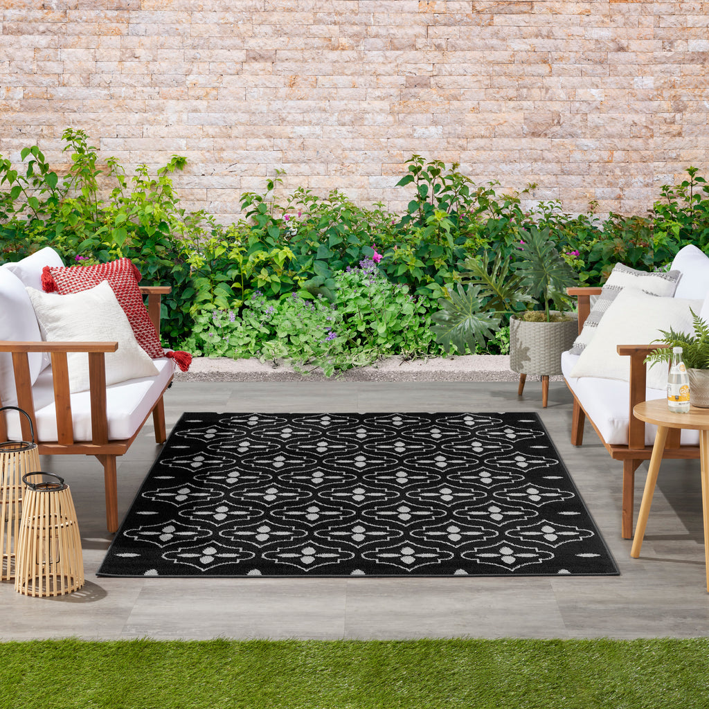 nourison nourison essentials nre04 black ivory rug