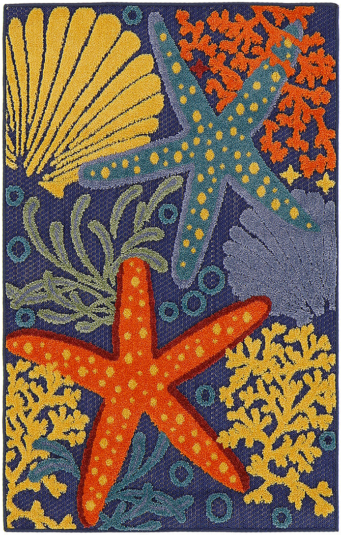 nourison aloha alh24 navy multicolor rug