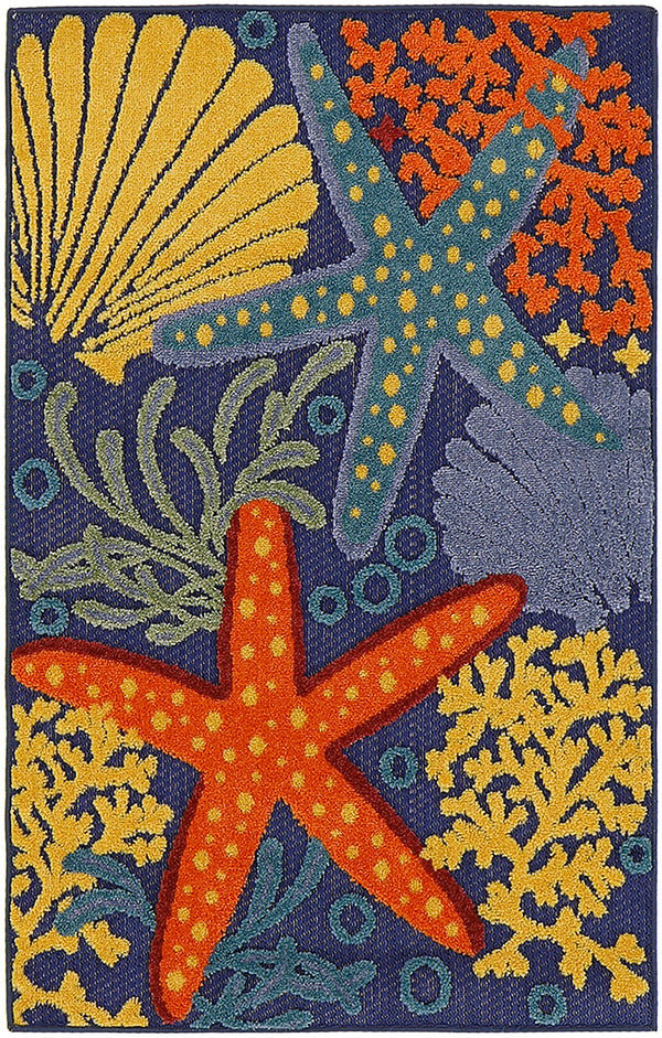 nourison aloha alh24 navy multicolor rug