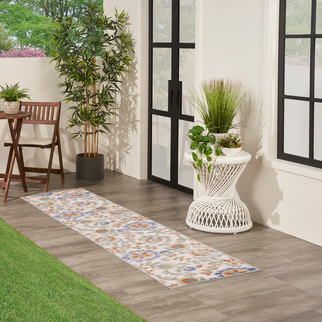 nourison aloha alh17 ivory blue rug