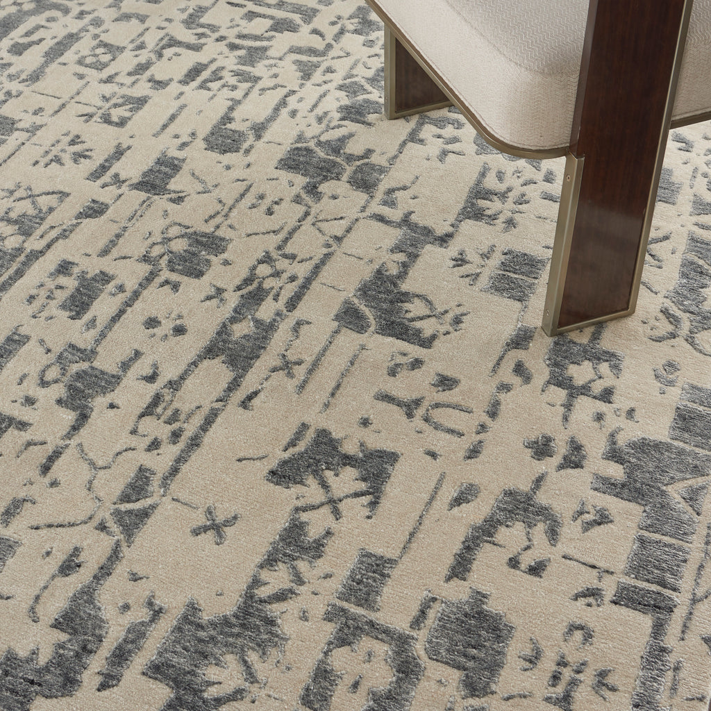 nourison silk shadows sha19 ivory grey rug