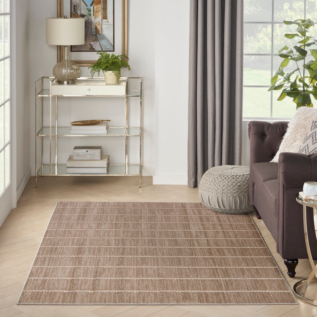 nourison serenity home srh05 mocha ivory rug