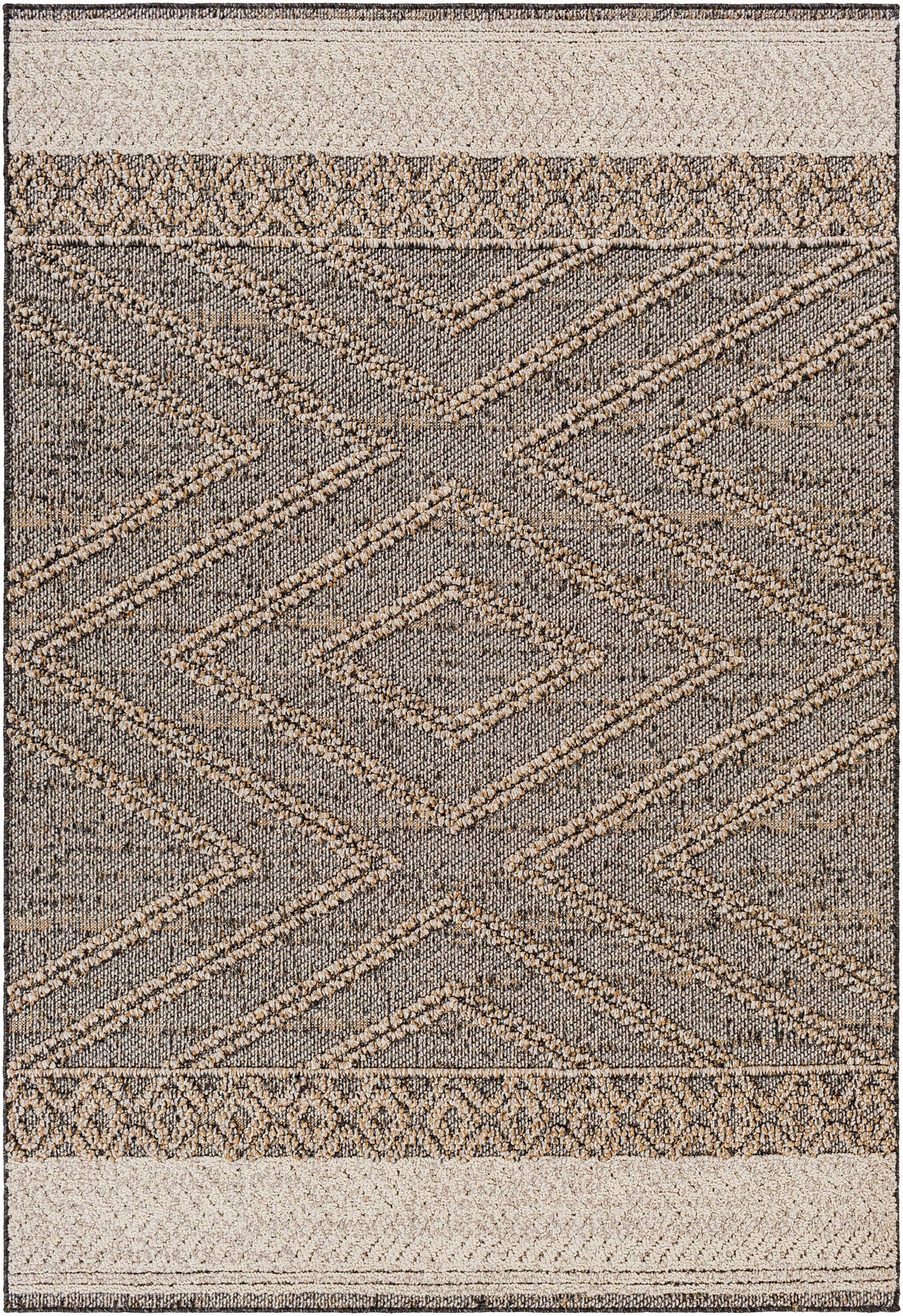 Hauteloom Areli SSSBARELIA2 Black Machine Made Polypropylene Rug