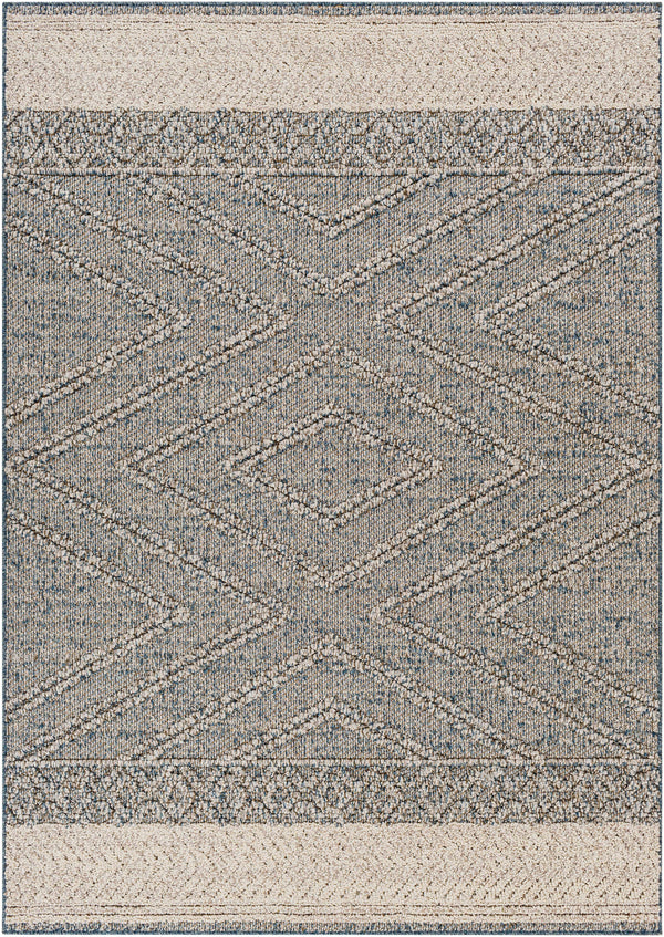 Hauteloom Areli SSSBARELIA3 Blue Machine Made Polypropylene Rug