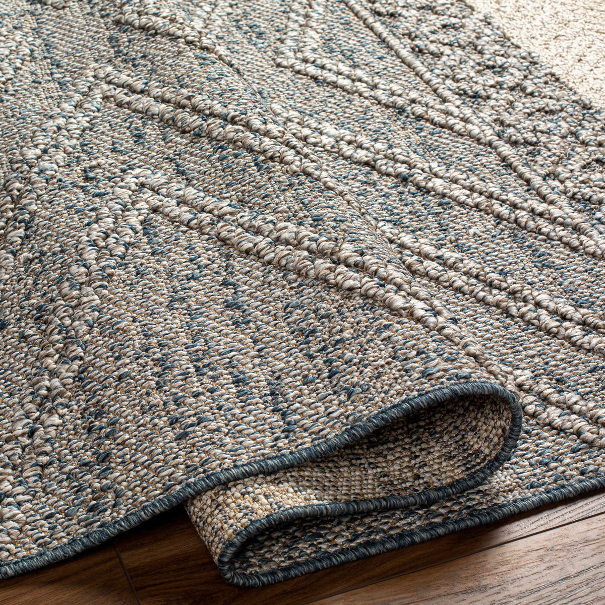 Hauteloom Areli SSSBARELIA3 Blue Machine Made Polypropylene Rug