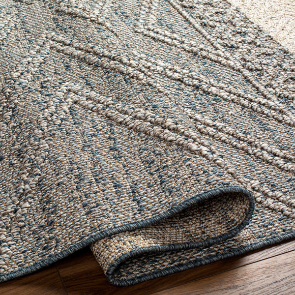 Hauteloom Areli SSSBARELIA3 Blue Machine Made Polypropylene Rug