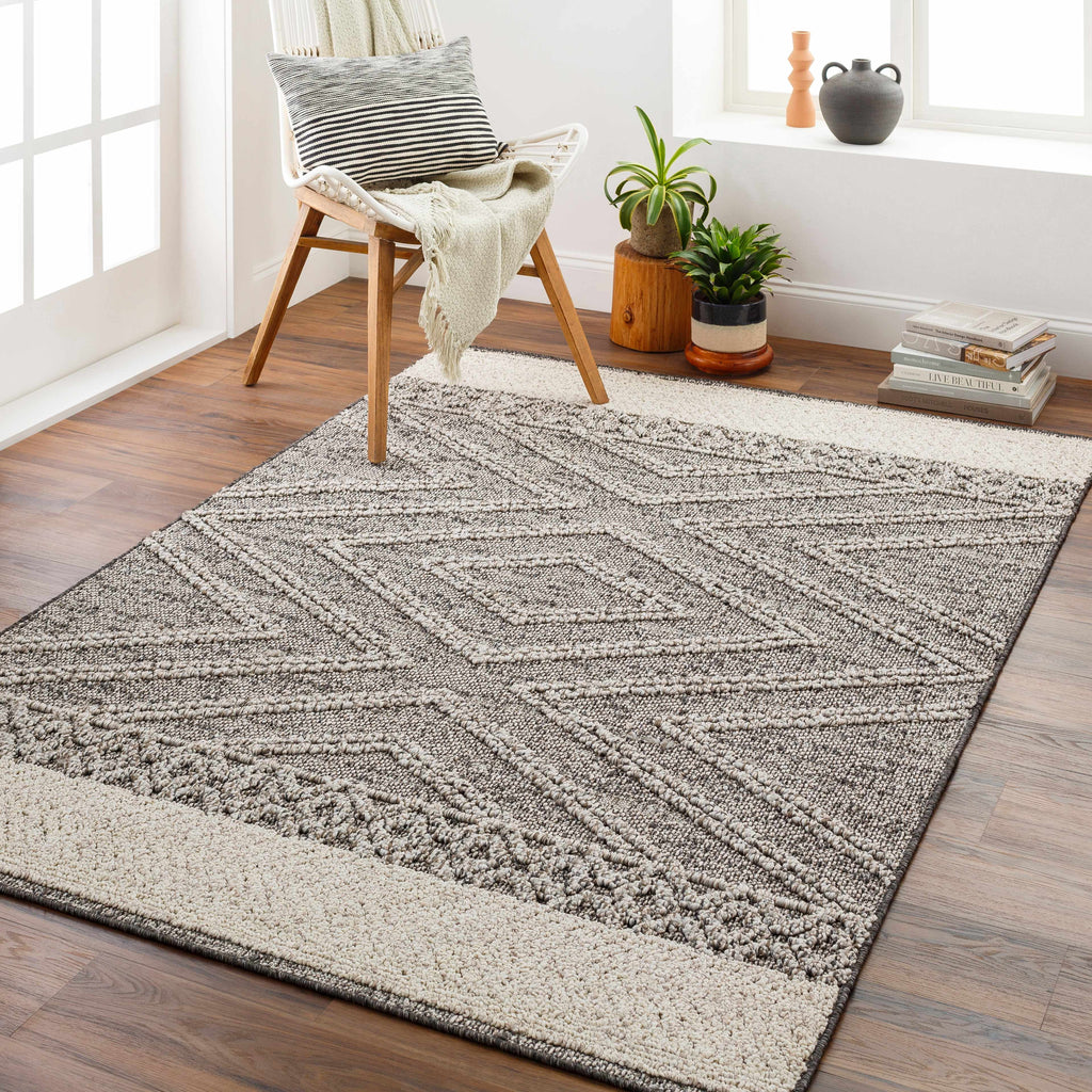 Hauteloom Areli SSSBARELIA5 Black Machine Made Polypropylene Rug