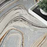 nourison glitz glz21 grey gold rug