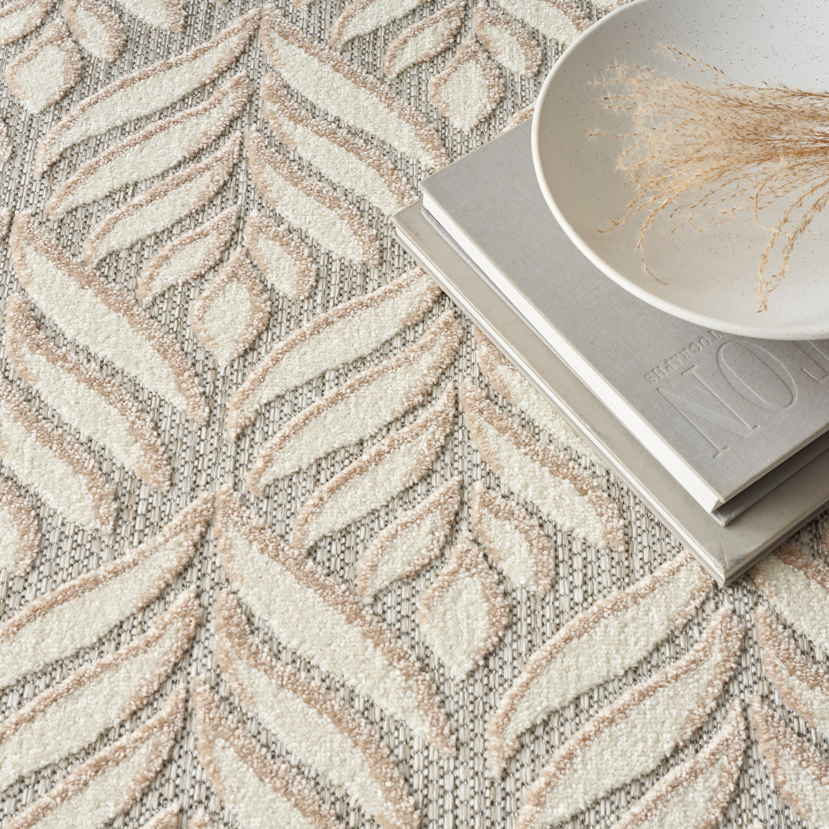 nourison aloha alh35 ivory grey rug