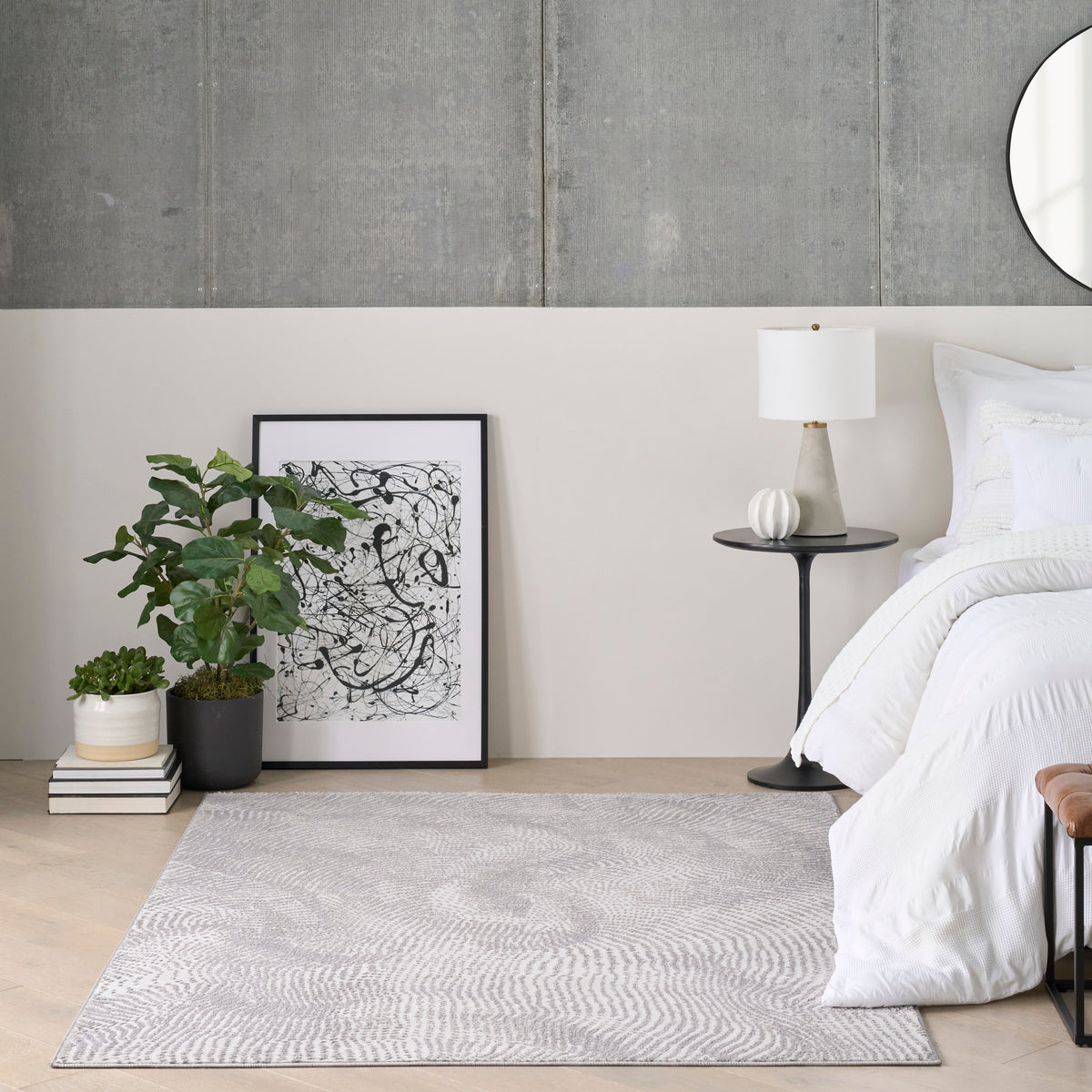 nourison central park west cep01 grey rug