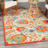 nourison aloha alh17 red multicolor rug