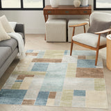 nourison astra machine washable asw09 blue green multi rug