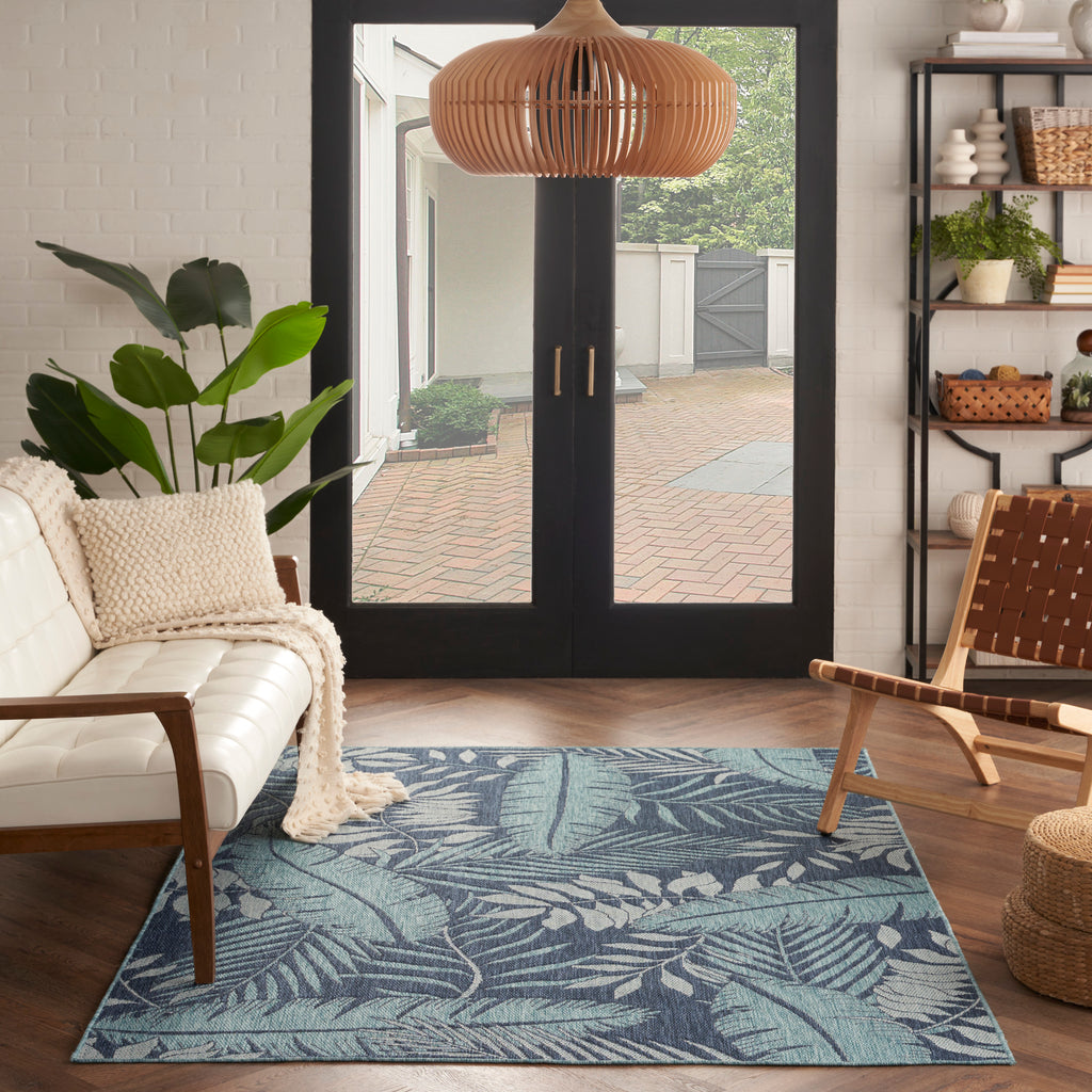 nourison garden oasis goa02 navy rug
