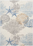 nourison seaside sds04 ivory grey blue rug