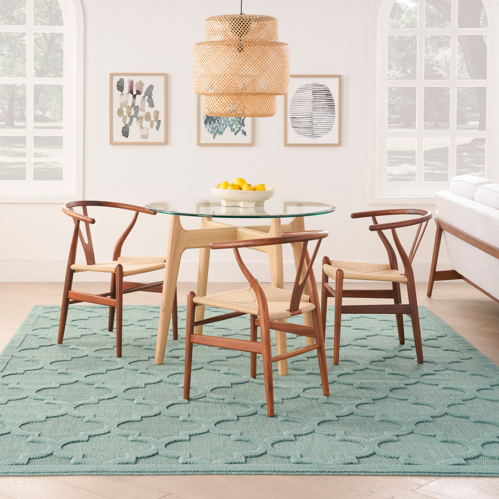 nourison easy care nes01 aqua teal rug