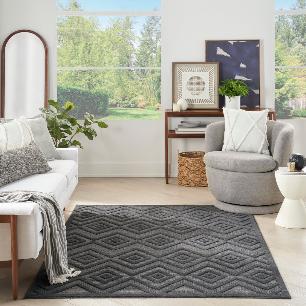 nourison versatile nrv01 charcoal black rug