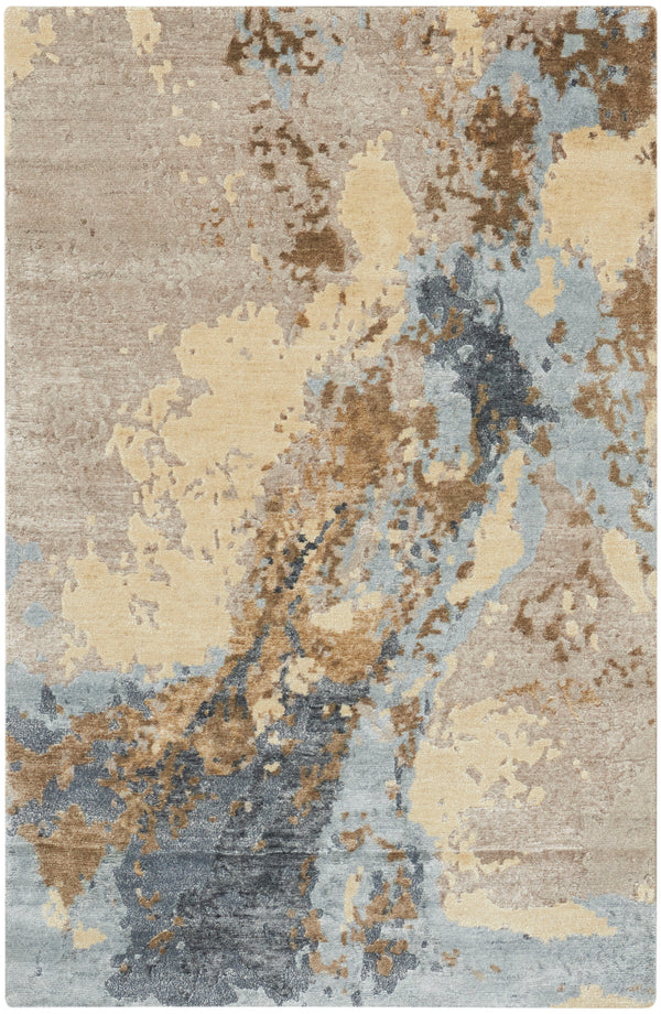 nourison silk shadows sha23 beige blue rug