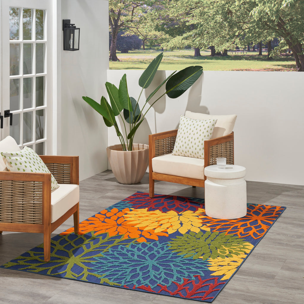 nourison aloha alh05 navy multicolor rug