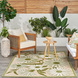 nourison aloha alh33 ivory green rug