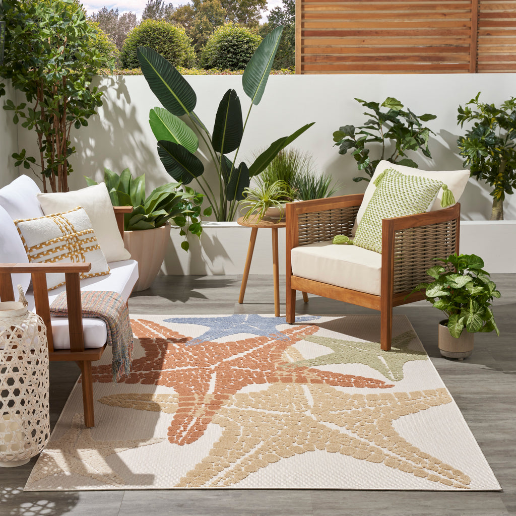 nourison aloha alh28 ivory multicolor rug