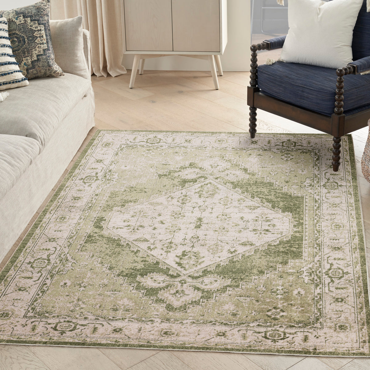 nourison astra machine washable asw11 ivory green rug