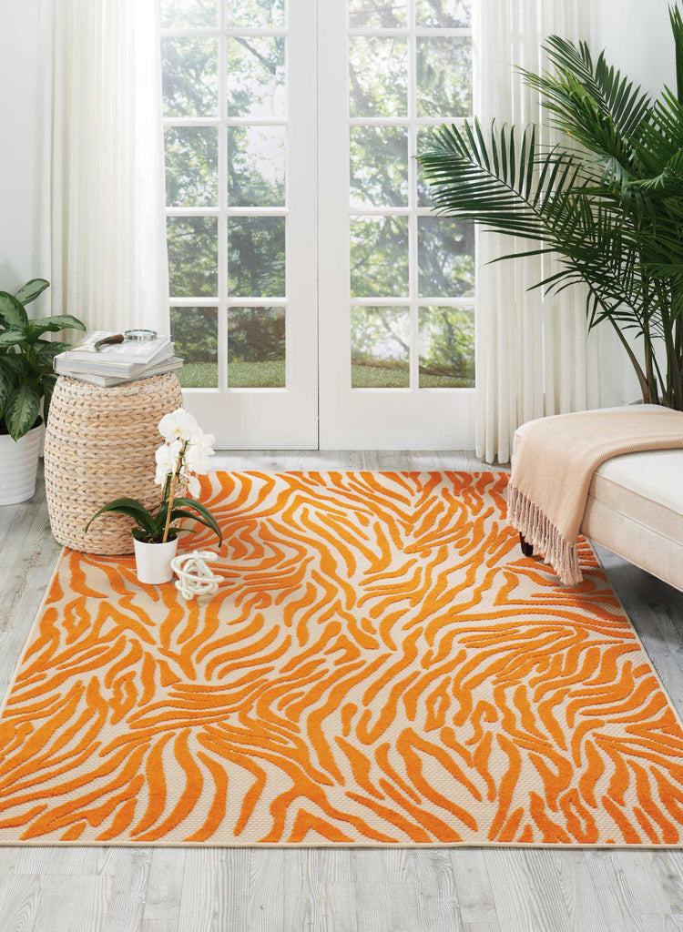 nourison aloha alh04 orange rug