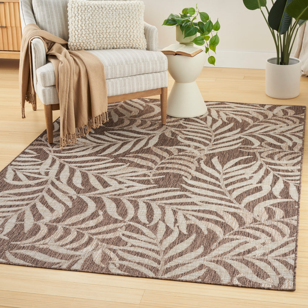 nourison garden oasis goa01 mocha rug