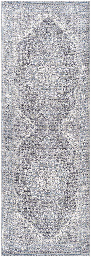 Hauteloom Tavas TAVA Charcoal Machine Made Chenille-Polyester Rug